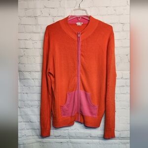 Izod/ Flex Orange Zip Front Sweater